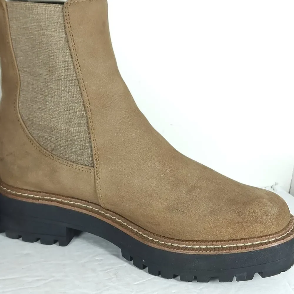 Sam Edelman Women's LAGUNA US9 Leather Tabaco Brown Lined Ankle Chelsea Boots